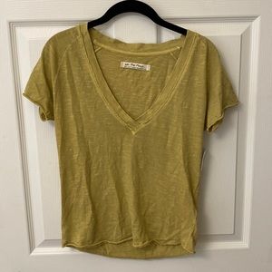 Free People Cropped V-Neck Tee